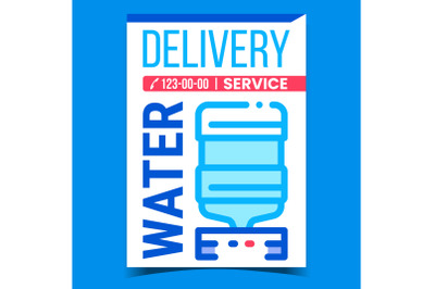 Water Delivery Service Promotional Banner Vector