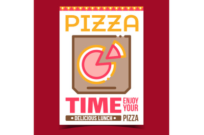 Pizza Food Box Creative Promotion Poster Vector