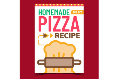 Pizza Homemade Recipe Creative Promo Poster Vector