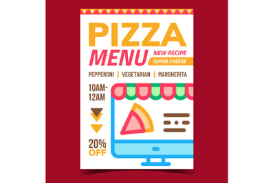 Pizza Menu Creative Promotional Banner Vector