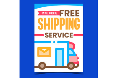 Shipping Free Service Promotion Banner Vector