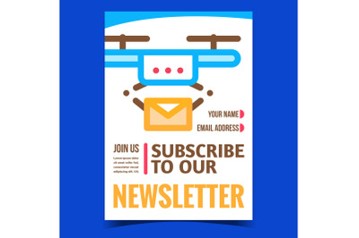 Subscribe To Newsletter Promotion Banner Vector