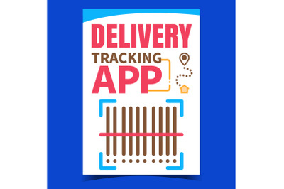 Delivery Tracking App Promotion Banner Vector