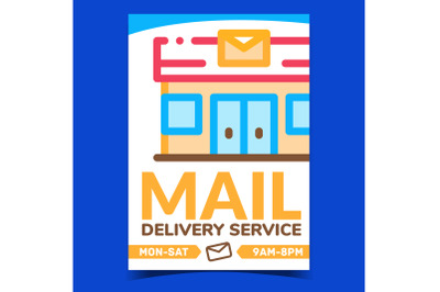 Mail Delivery Service Promotion Poster Vector