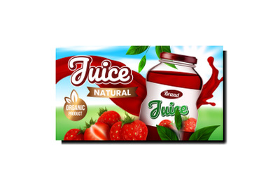 Natural Juice Creative Promotional Banner Vector