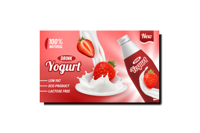 Yogurt Drink Creative Promotional Poster Vector