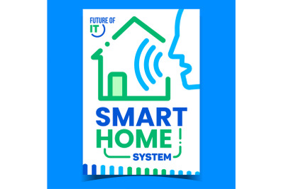 Smart Home System Creative Promo Banner Vector