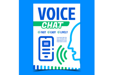 Voice Chat Creative Promotional Poster Vector