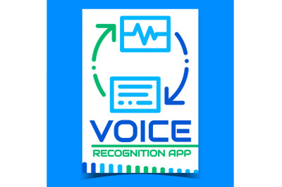 Voice Recognition App Promotion Poster Vector