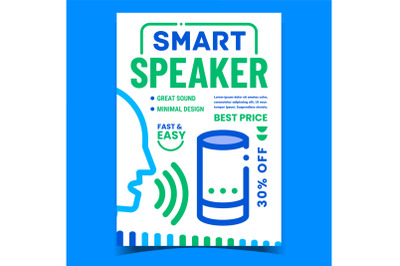 Smart Speaker Gadget Promotional Poster Vector