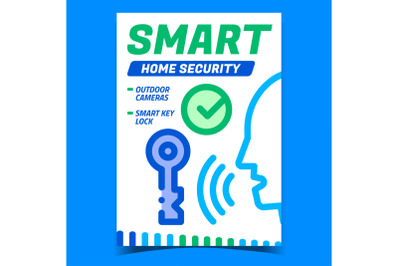 Smart Home Security Creative Promo Banner Vector