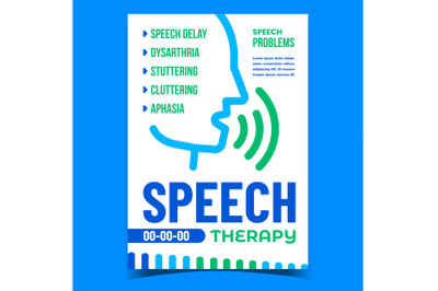 Speech Therapy And Problem Promo Poster Vector