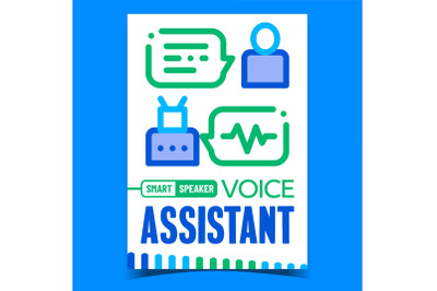 Voice Assistant Creative Promotion Banner Vector