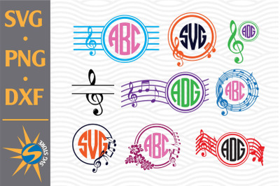 Music Monogram SVG&2C; PNG&2C; DXF Digital Files Include