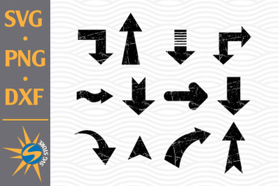 Distressed Arrow SVG, PNG, DXF Digital Files Include