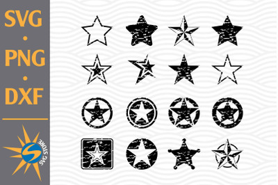 Distressed Star SVG&2C; PNG&2C; DXF Digital Files Include