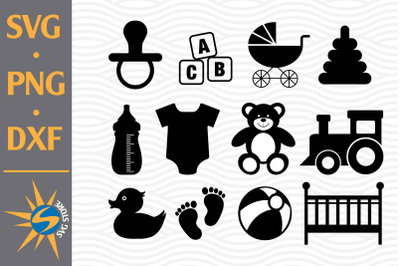 Baby Icon Silhouette SVG, PNG, DXF Digital Files Include