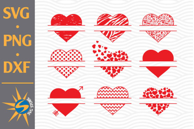 Split Heart SVG, PNG, DXF Digital Files Include