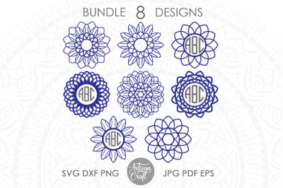 Mandala monogram SVG&2C; mandala monogram frame&2C; Floral Mandala