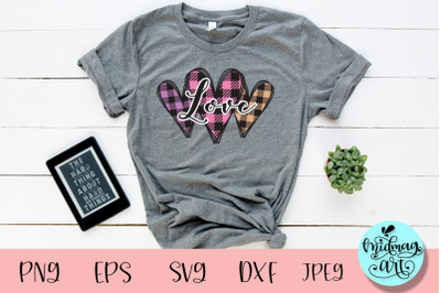 Love plaid hearts svg, valentine svg