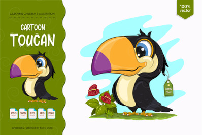 Cute cartoon toucan