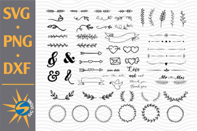 Wedding Ornament SVG&2C; PNG&2C; DXF Digital Files Include