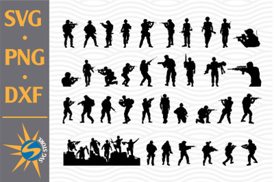 Solidier Silhouette SVG, PNG, DXF Digital Files Include