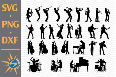 Musician Silhouette SVG&2C; PNG&2C; DXF Digital Files Include