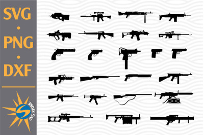 Gun Silhouette SVG, PNG, DXF Digital Files Include