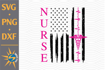 Nurse US Flag SVG&2C; PNG&2C; DXF Digital Files Include