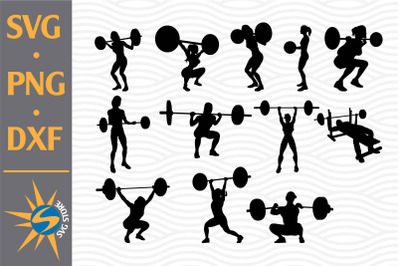 Women Weightlifting SVG&2C; PNG&2C; DXF Digital Files Include