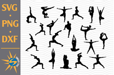 Yoga Silhouette SVG, PNG, DXF Digital Files Include