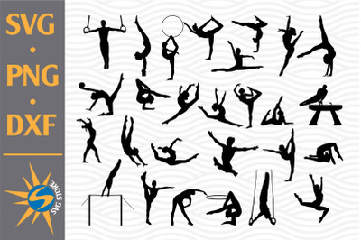 Gymnastic Silhouette SVG, PNG, DXF Digital Files Include