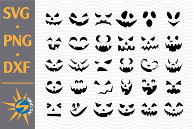 Pumpkin Face SVG&2C; PNG&2C; DXF Digital Files Include