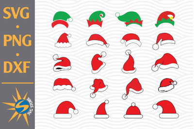 Santa Hat SVG&2C; PNG&2C; DXF Digital Files Include