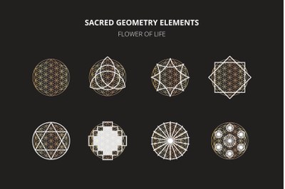 Sacred geometry flower of life elements