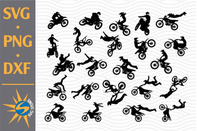 Motocross Silhouette SVG, PNG, DXF Digital Files Include