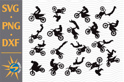 Dirt Bike Silhouette SVG, PNG, DXF Digital Files Include