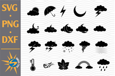 Weather Icon SVG&2C; PNG&2C; DXF Digital Files Include