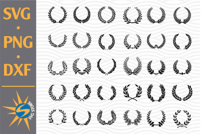 Laurel Wreath SVG&2C; PNG&2C; DXF Digital Files Include