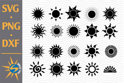 Sun SVG, PNG, DXF Digital Files Include