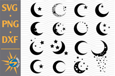 Moon SVG&2C; PNG&2C; DXF Digital Files Include