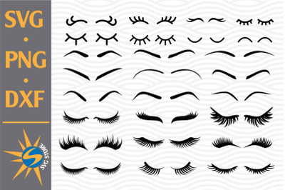 Eyelashes SVG&2C; PNG&2C; DXF Digital Files Include