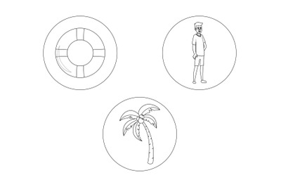 Beach Buoy Outline Bundle