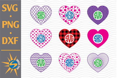 Heart Monogram SVG, PNG, DXF Digital Files Include