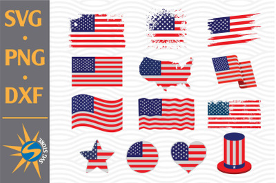 American Flag SVG, PNG, DXF Digital Files Include