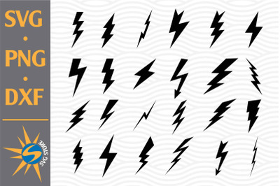 Flash Lightning SVG&2C; PNG&2C; DXF Digital Files Include