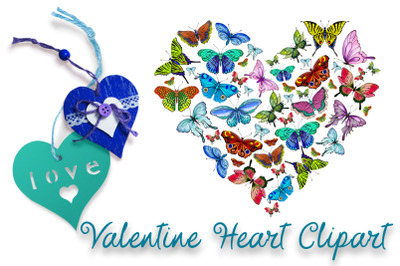 Butterfly heart Valentine Clipart. Love Png