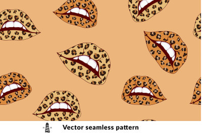 Leopard print lips pattern