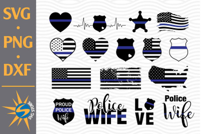 Police Thin Blue Line SVG, PNG, DXF Digital Files Include